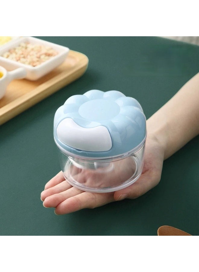 Manual Garlic Press Pull Chopper – Multifunction Hand Food Chopper for Garlic, Onion, Vegetables, Fruits and Boneless Meat, Manual String Chopper with Stainless Steel Blades, Safe Design, Non-Slip Base, Easy to Clean Kitchen Tool - Image 3